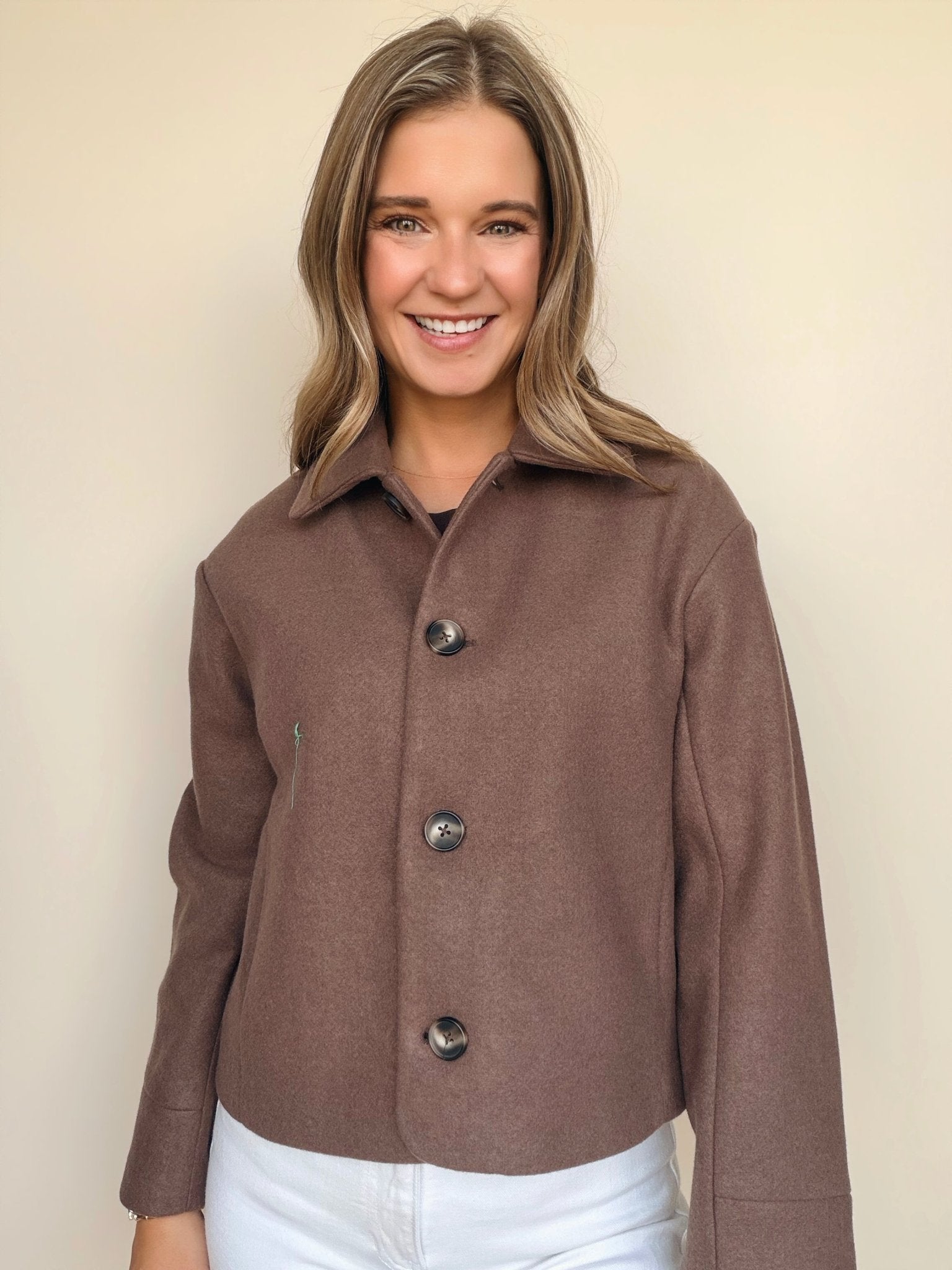 Ever Button Front Jacket - Elle Maxine