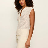 Everyday Muse Shirred Collared Tee - Elle Maxine