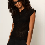 Everyday Muse Shirred Collared Tee - Elle Maxine