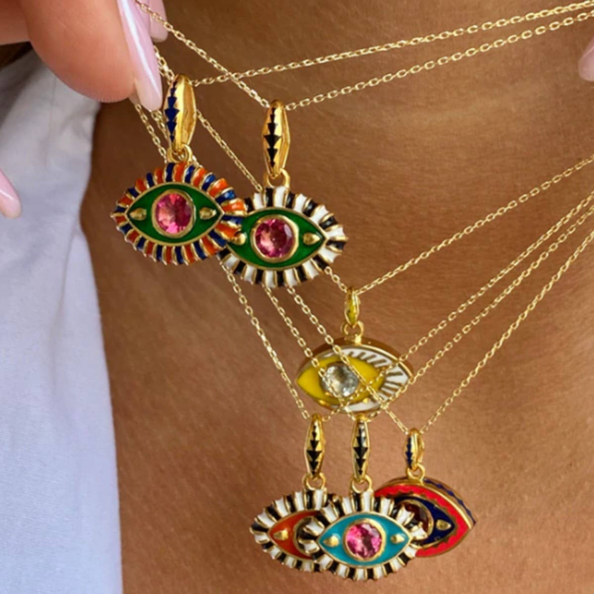 Evil Eye Necklace - Red - Elle Maxine