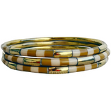 Leo Bangle Set- Gold/White