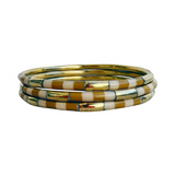 Leo Bangle Set- Gold/White