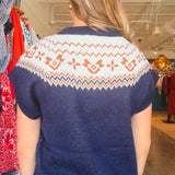 Fair Isle Short Sleeve Sweater - Elle Maxine