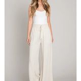 Rosemary Smocked Waist Linen Pant