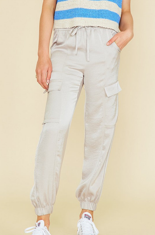 Julia Satin Cargo Pants