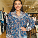 Fiona Floral Ruffle Blouse - Elle Maxine