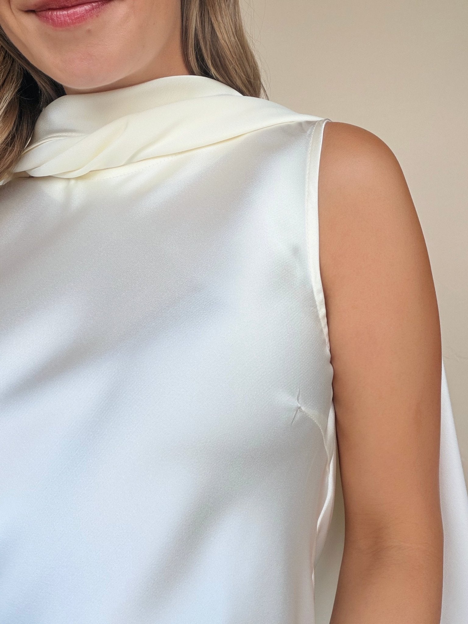 Fiona Satin Cape Top - Elle Maxine