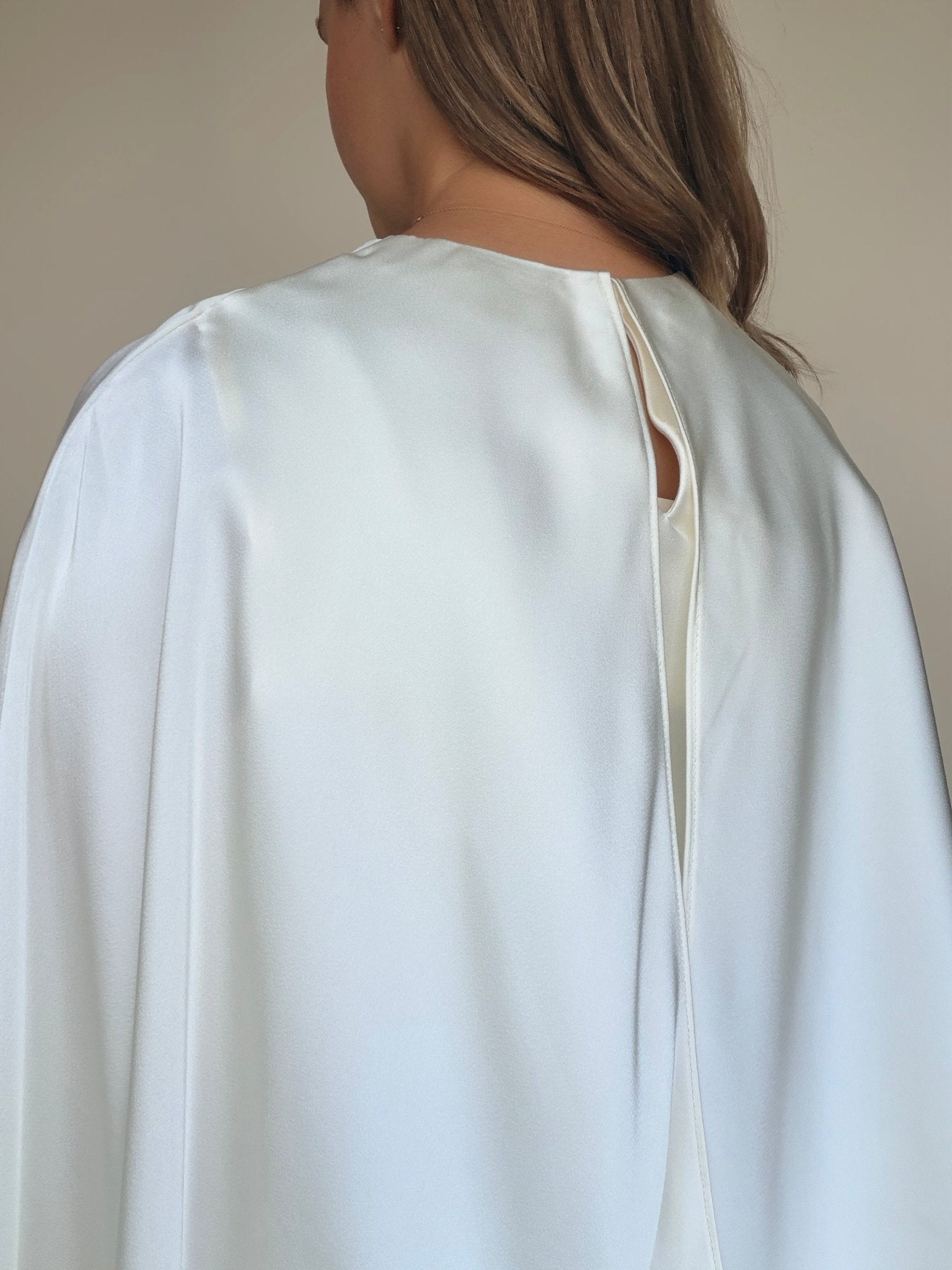 Fiona Satin Cape Top - Elle Maxine