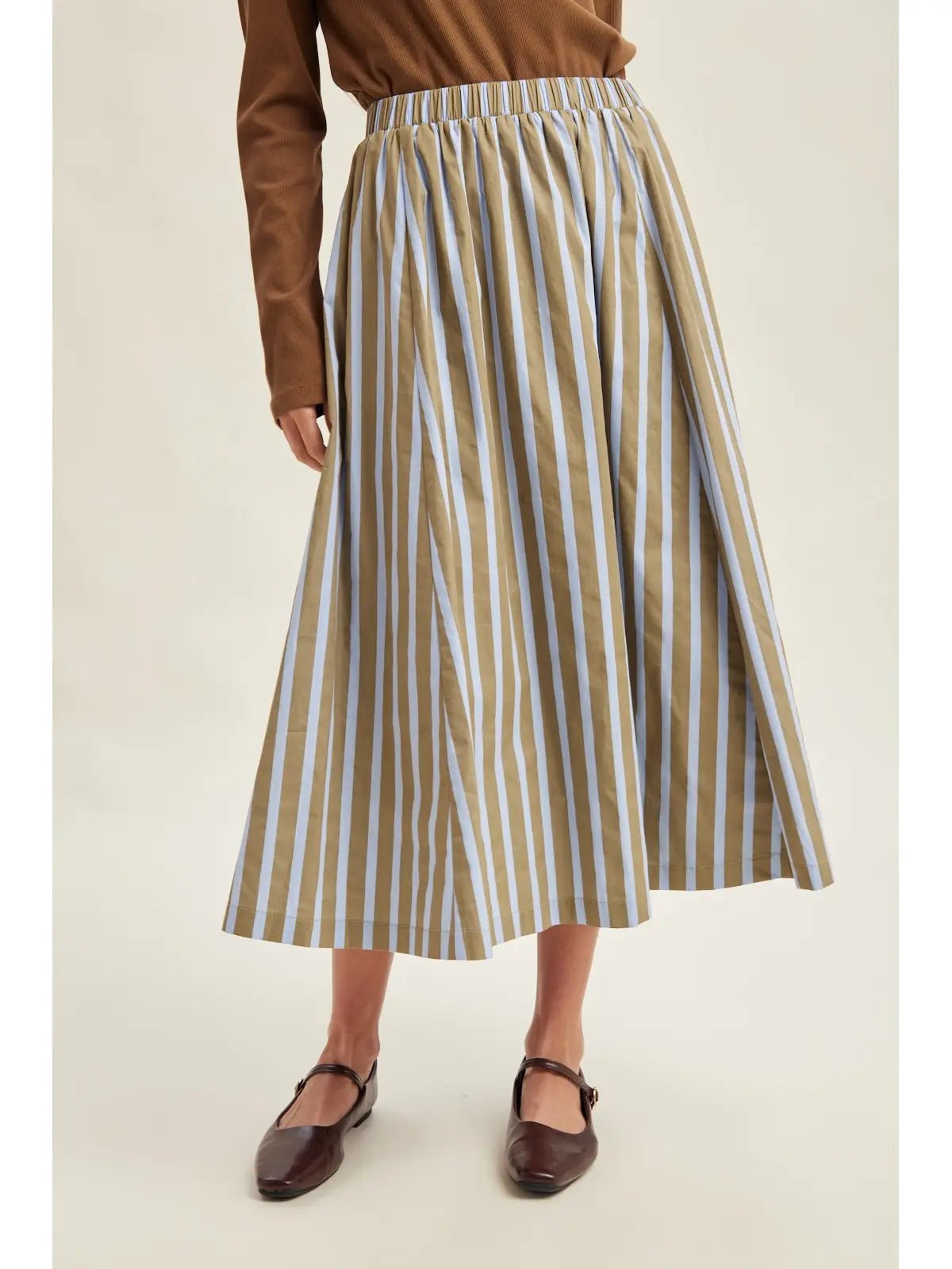 Fiona Stripe Midi Skirt - Elle Maxine