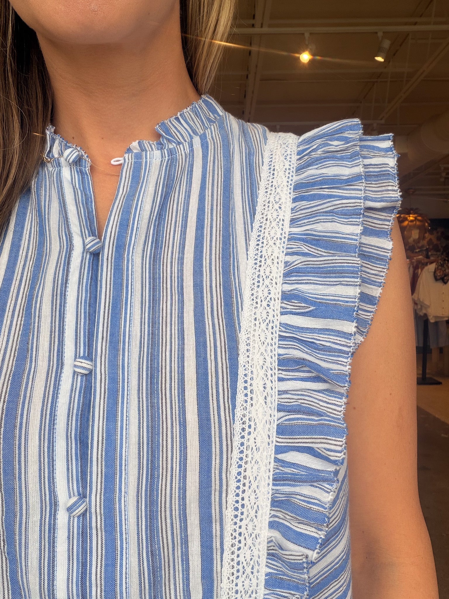 Flina Stripe Ruffle Top - Elle Maxine