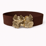 Floral Clasp Belt - Chocolate - Elle Maxine