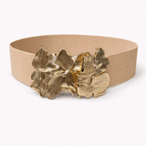 Floral Clasp Belt - Tan - Elle Maxine