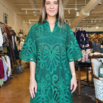 Francie Green Lace Tunic Dress - Elle Maxine