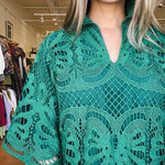Francie Green Lace Tunic Dress - Elle Maxine