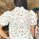 Francie Ruffle Polka Dot Top - Elle Maxine