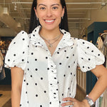 Francie Ruffle Polka Dot Top - Elle Maxine