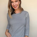 French Stripe 3/4 Tee - Elle Maxine