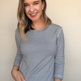 French Stripe 3/4 Tee - Elle Maxine