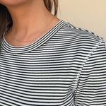 French Stripe 3/4 Tee - Elle Maxine