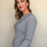 French Stripe 3/4 Tee - Elle Maxine