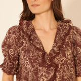 Gaile Ruffle Puff Sleeve Top - Elle Maxine