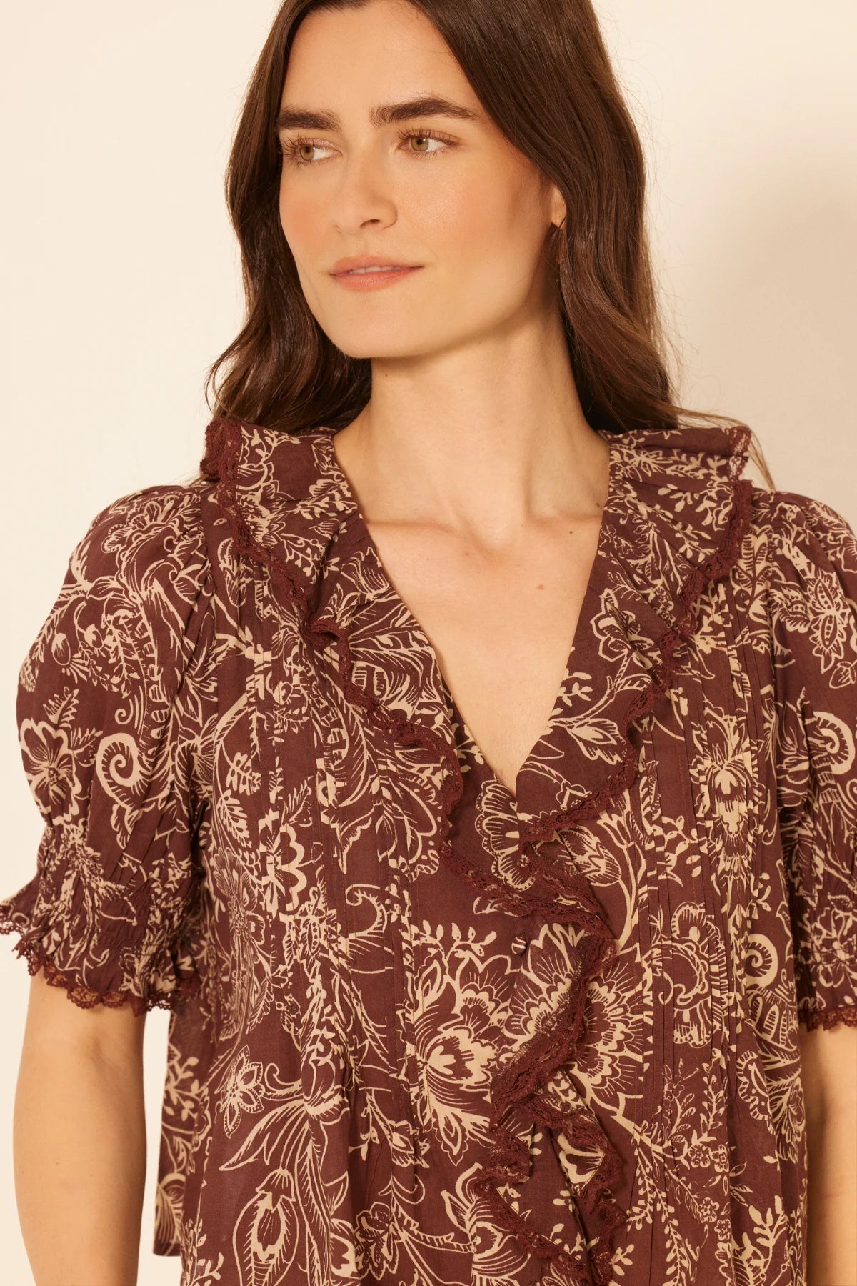 Gaile Ruffle Puff Sleeve Top - Elle Maxine