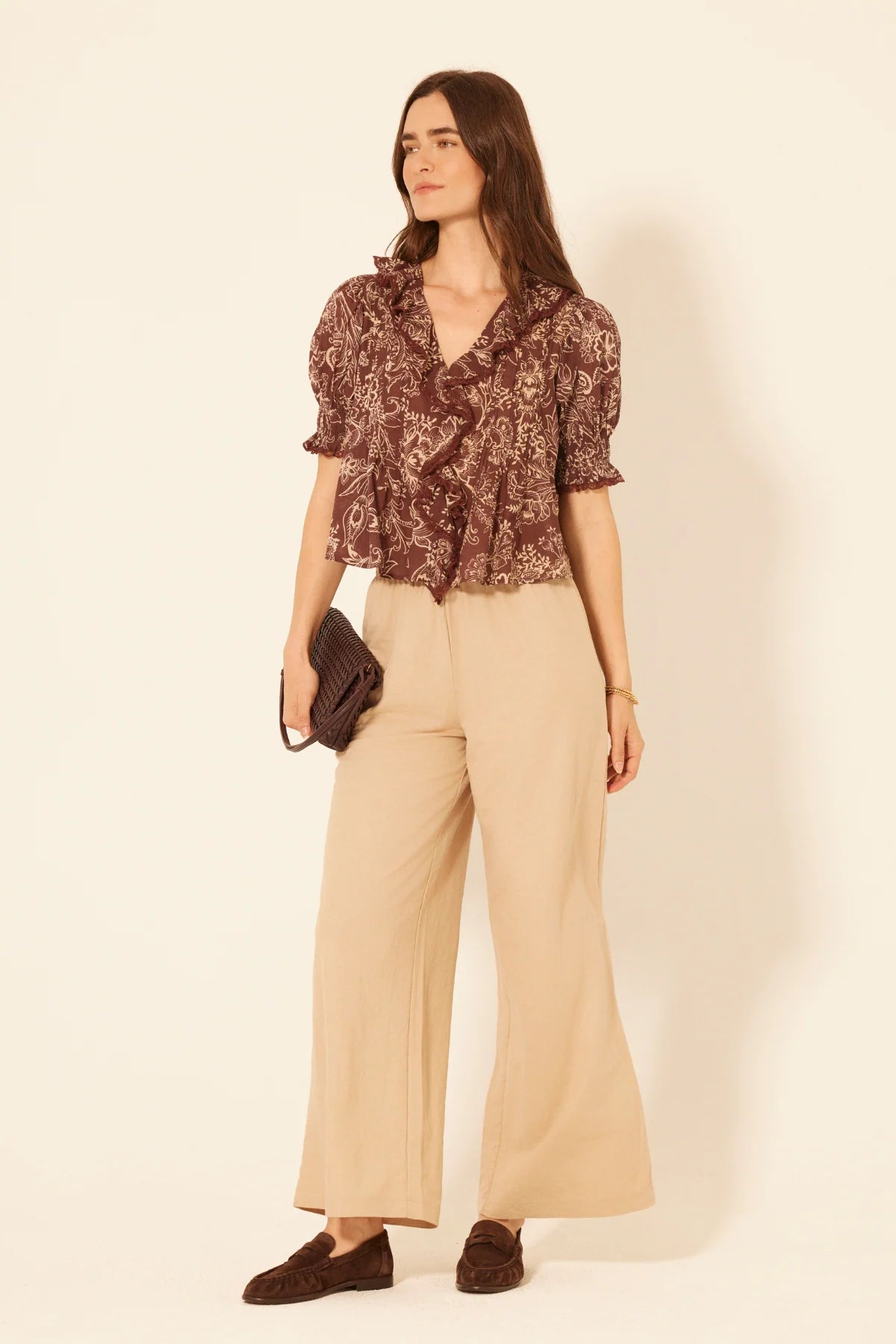 Gaile Ruffle Puff Sleeve Top - Elle Maxine