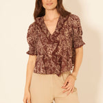 Gaile Ruffle Puff Sleeve Top - Elle Maxine