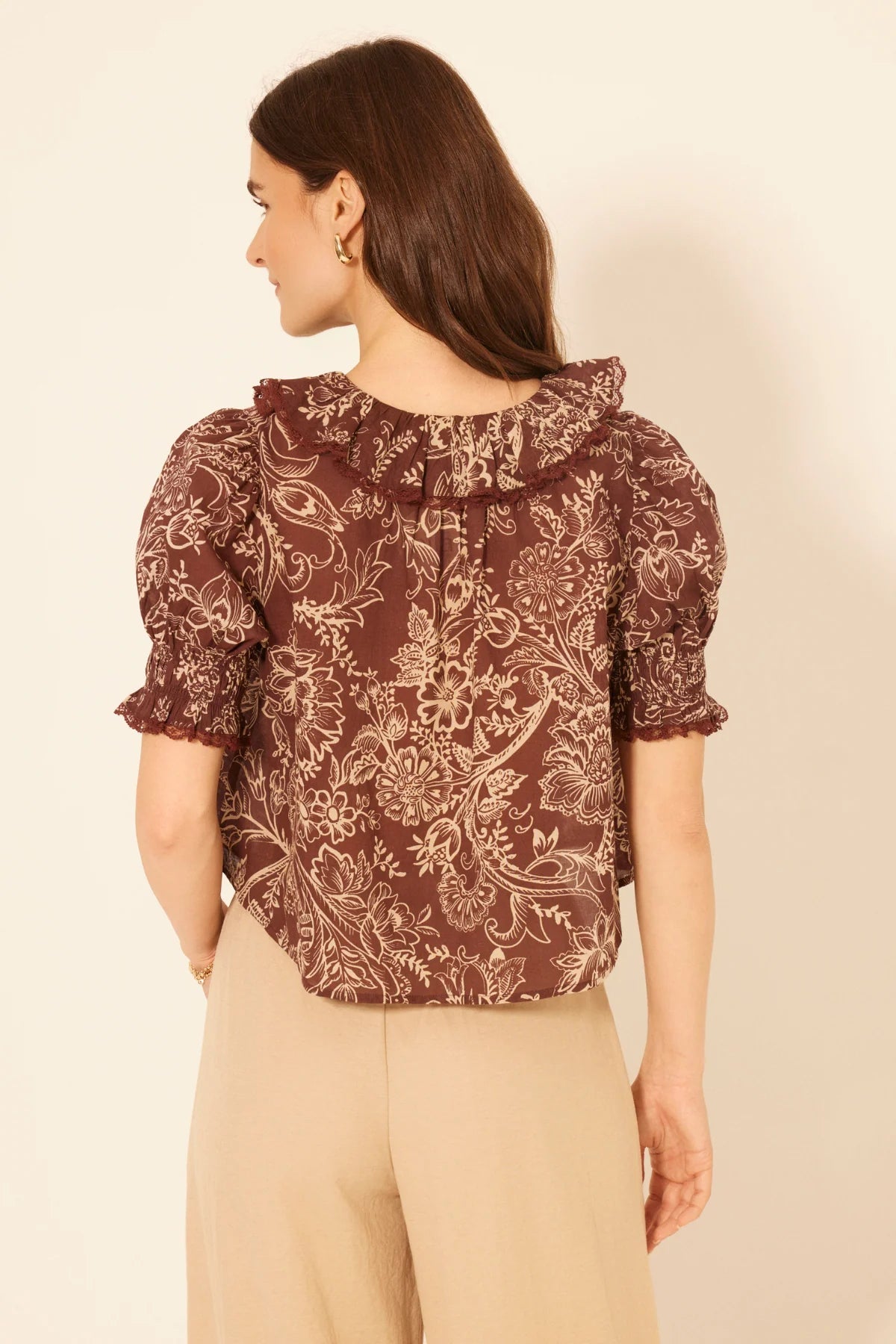 Gaile Ruffle Puff Sleeve Top - Elle Maxine