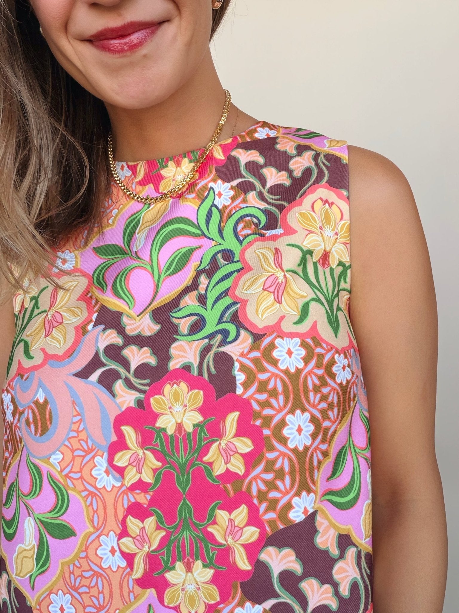 Garden Party Feather Hem Sleeveless Top - Elle Maxine
