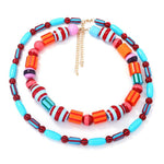 Geo Painted Bead Necklace Set - Elle Maxine