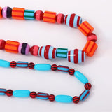 Geo Painted Bead Necklace Set - Elle Maxine