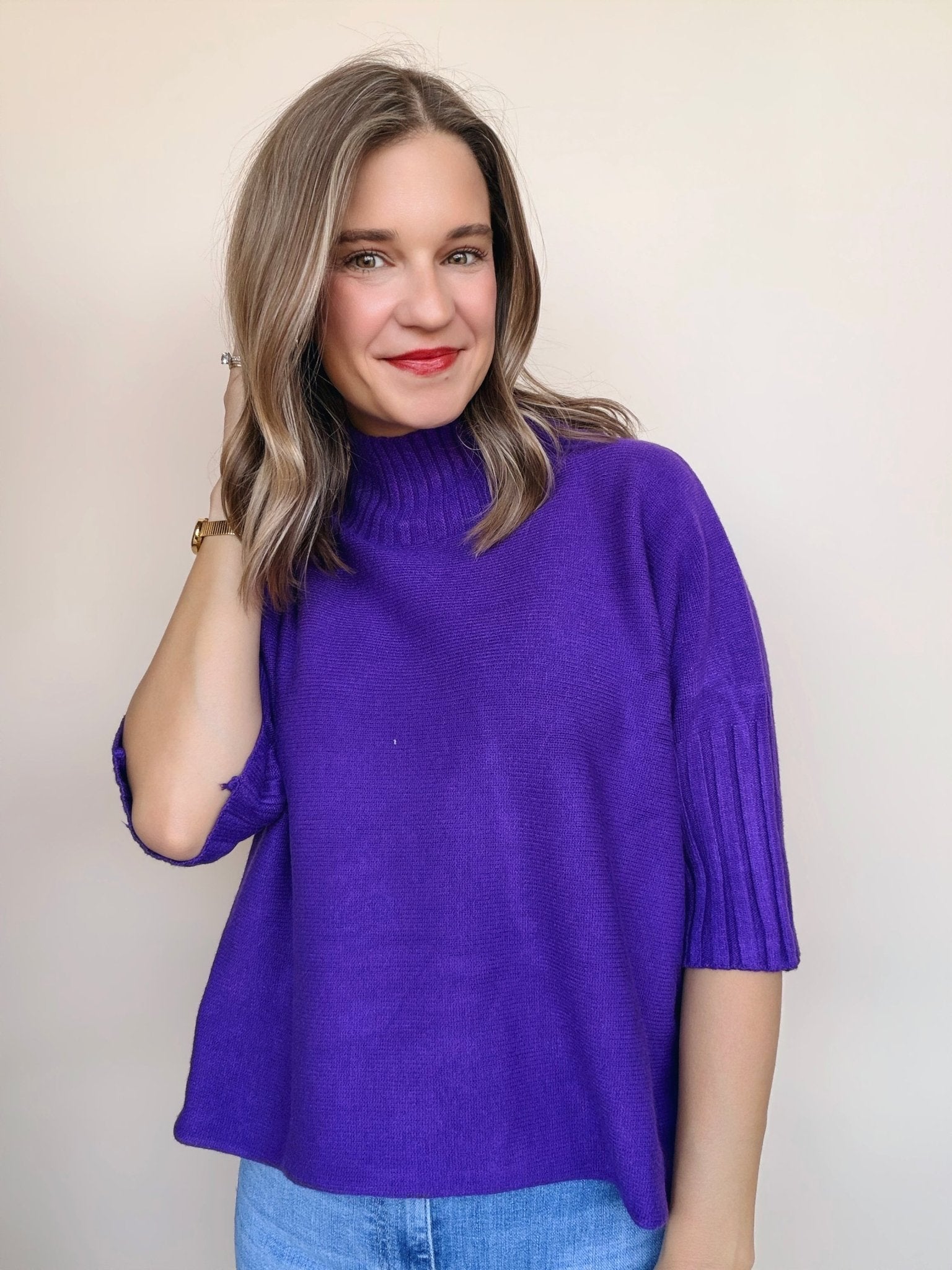 Georgia Mock Neck Sweater - Elle Maxine
