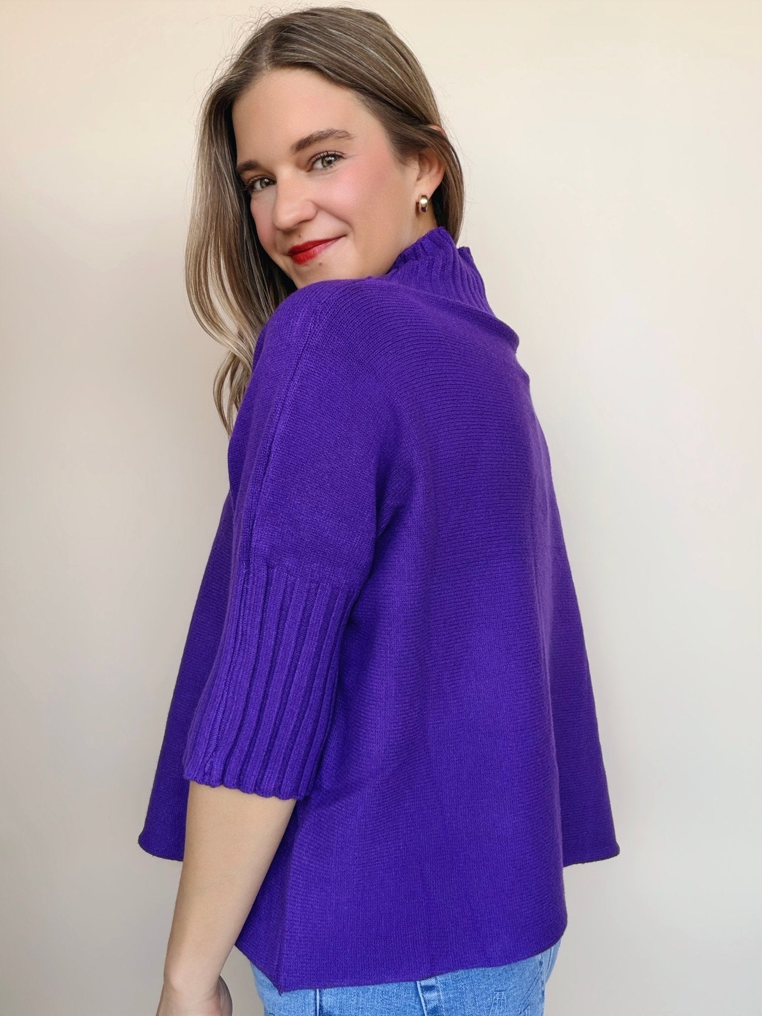 Georgia Mock Neck Sweater - Elle Maxine