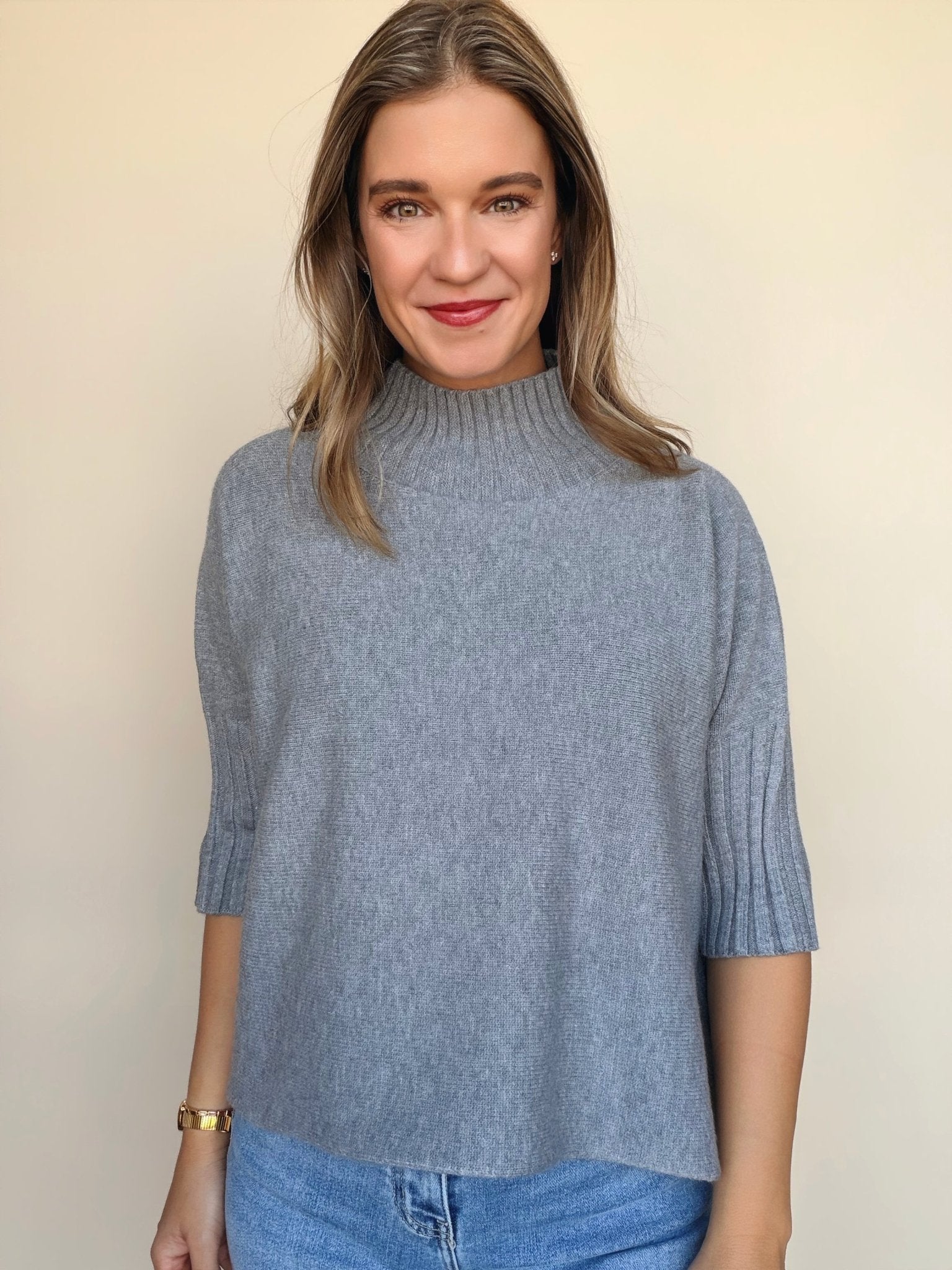 Georgia Mock Neck Sweater - Elle Maxine