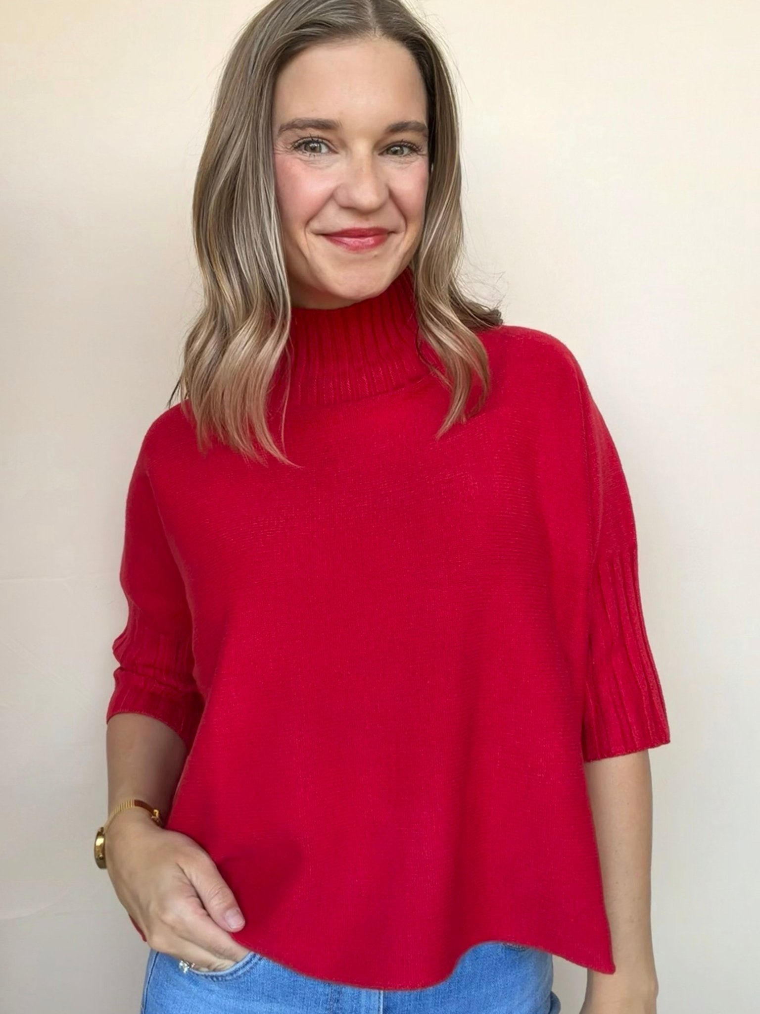 Georgia Mock Neck Sweater - Elle Maxine