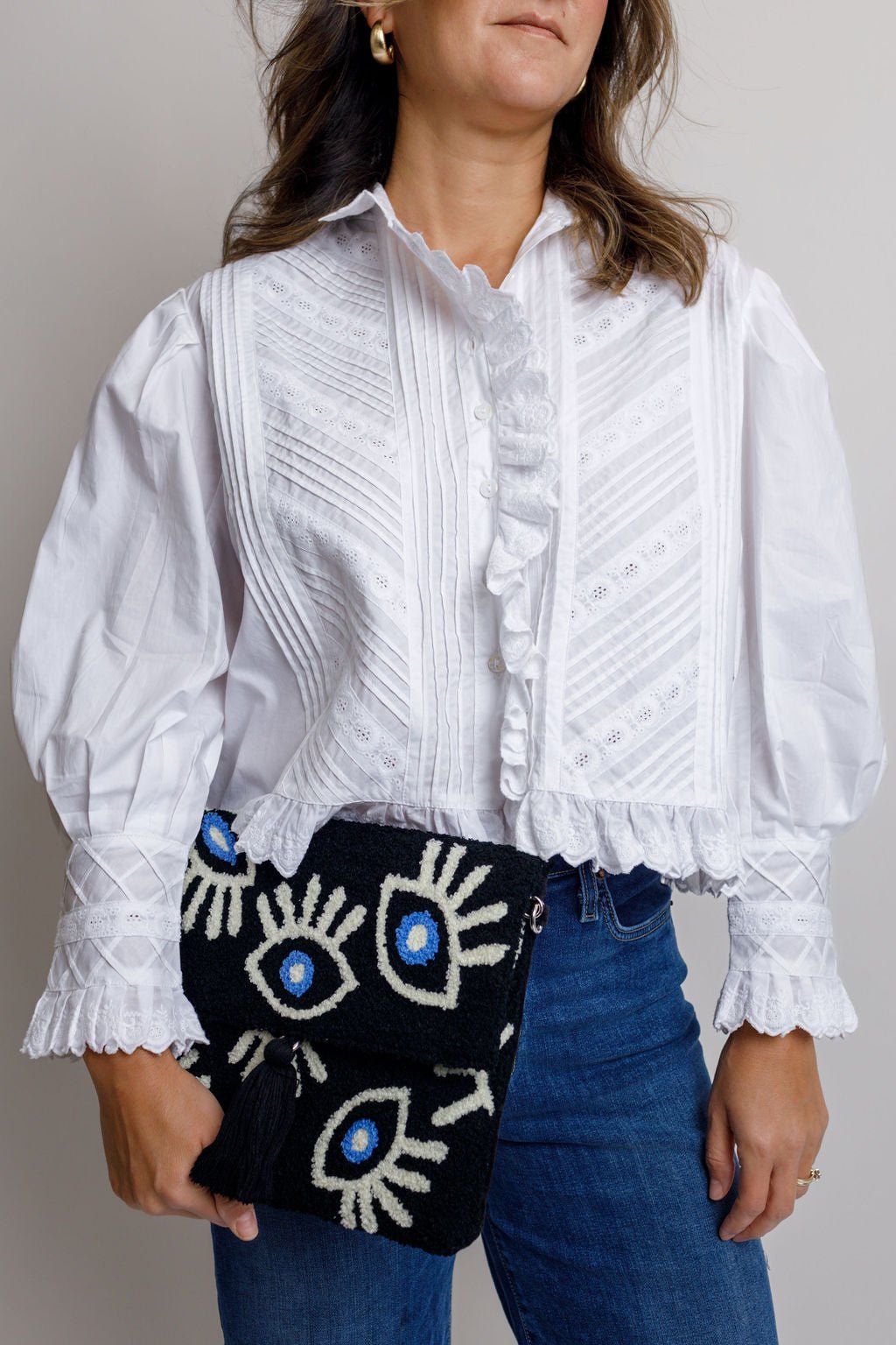 Georgina Lace Top - White - Elle Maxine