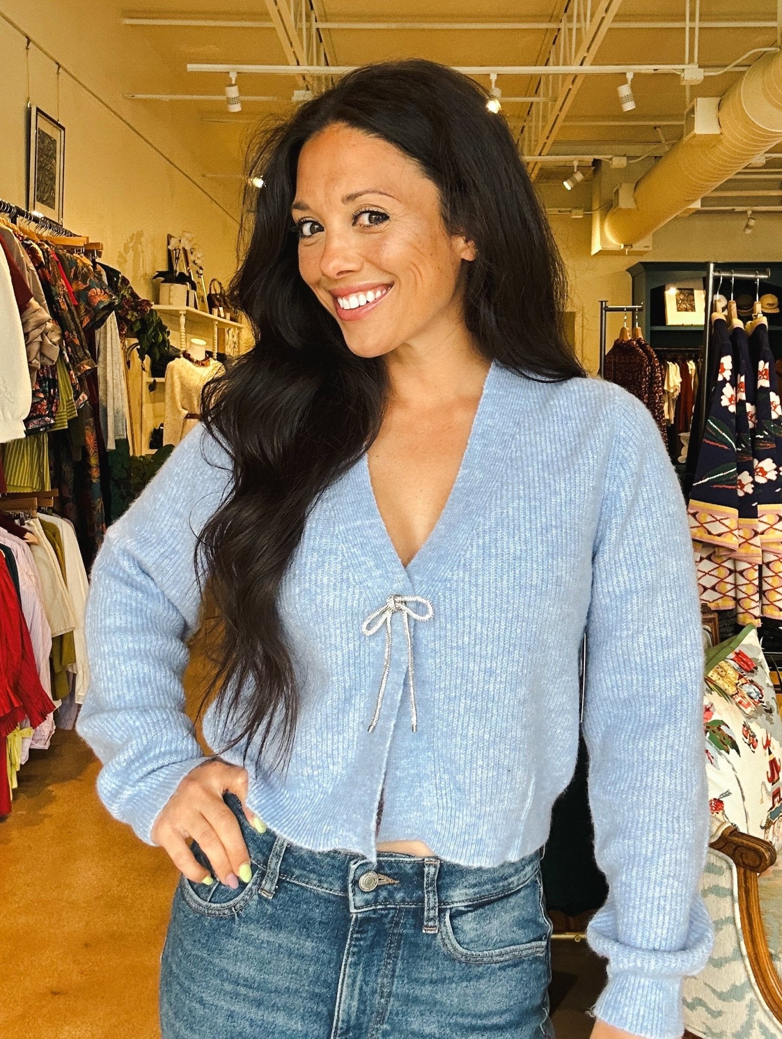 Ghaida Cardigan - Blue Sky - Elle Maxine