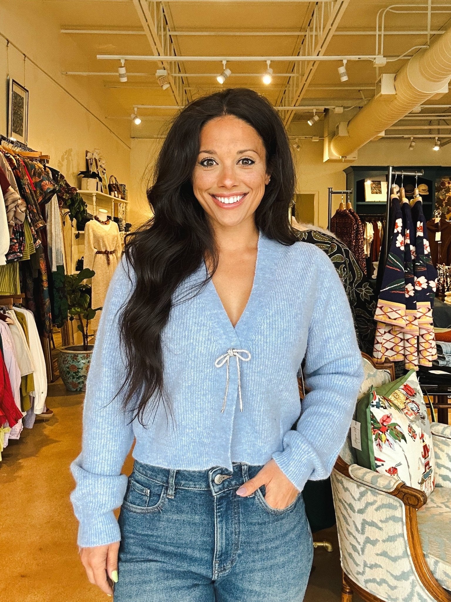 Ghaida Cardigan - Blue Sky - Elle Maxine