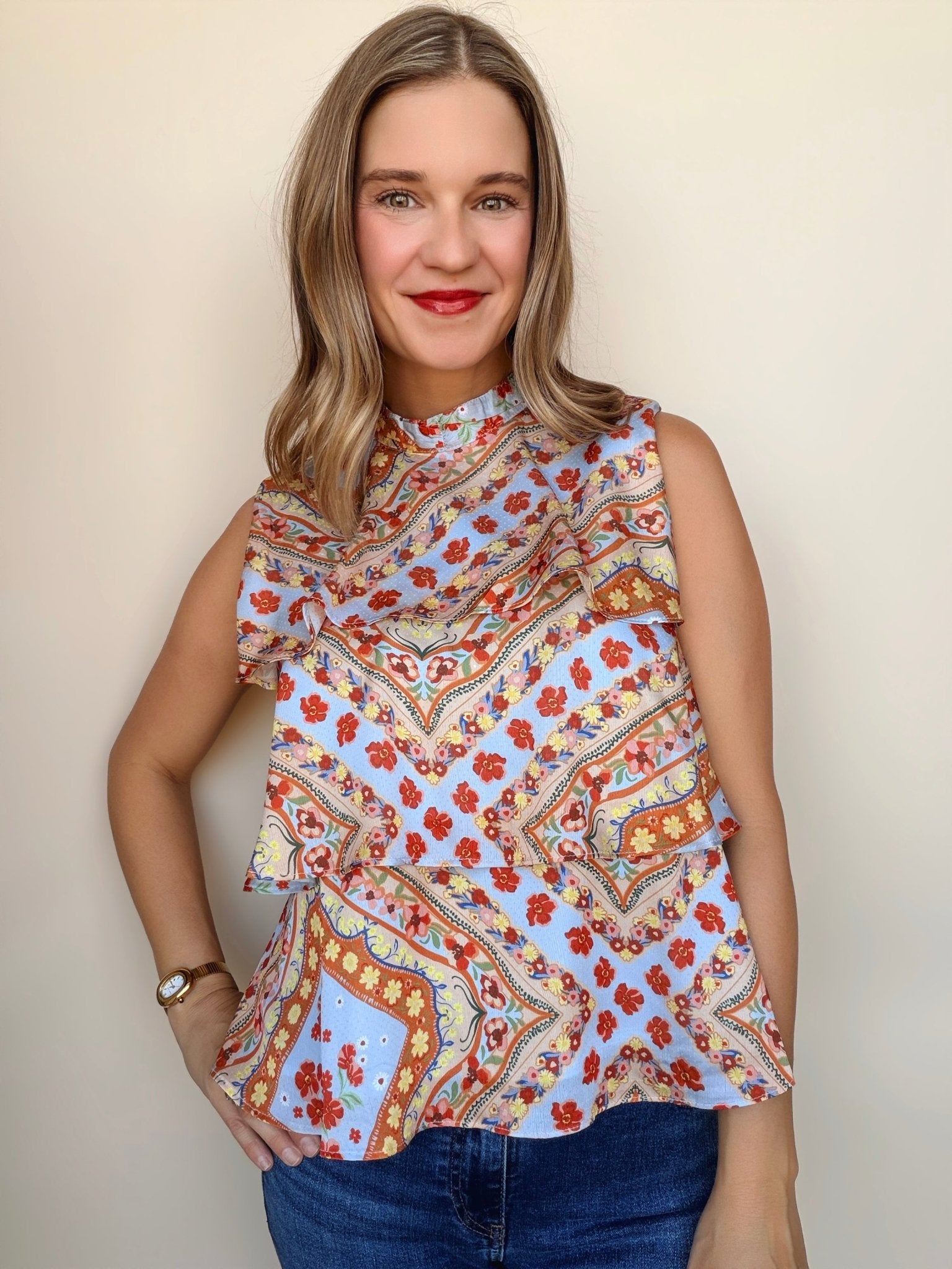 Gia Tiered Ruffle Blouse - Elle Maxine