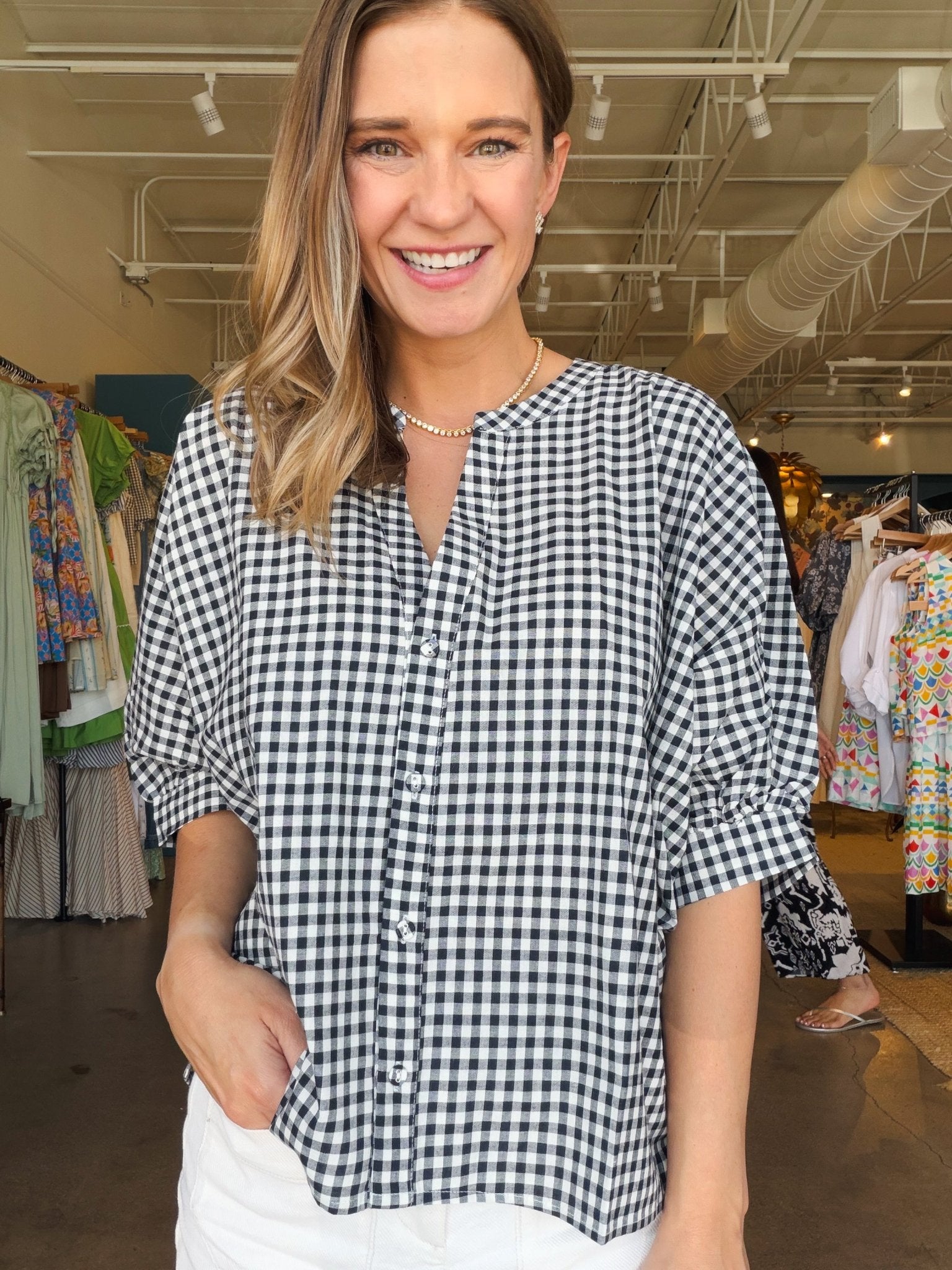 Gigi Gingham Blouse - Elle Maxine