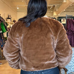 Gina Fur Cropped Jacket - Brown - Elle Maxine
