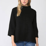 Ginny Mock Neck Sweater - Black - Elle Maxine
