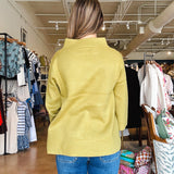 Ginny Mock Neck Sweater - Dark Citron - Elle Maxine