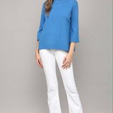 Ginny Mock Neck Sweater - French Blue - Elle Maxine