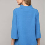 Ginny Mock Neck Sweater - French Blue - Elle Maxine