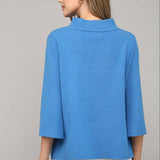 Ginny Mock Neck Sweater - French Blue - Elle Maxine