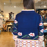 Ginny Mock Neck Sweater - Navy Floral - Elle Maxine