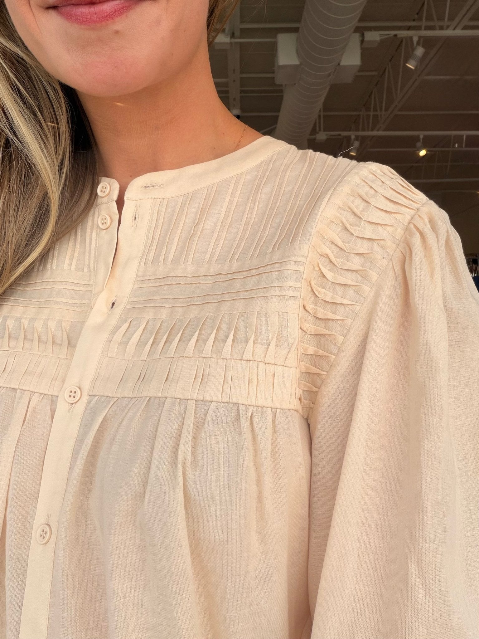 Giving the Most Pintuck Shirt - Elle Maxine