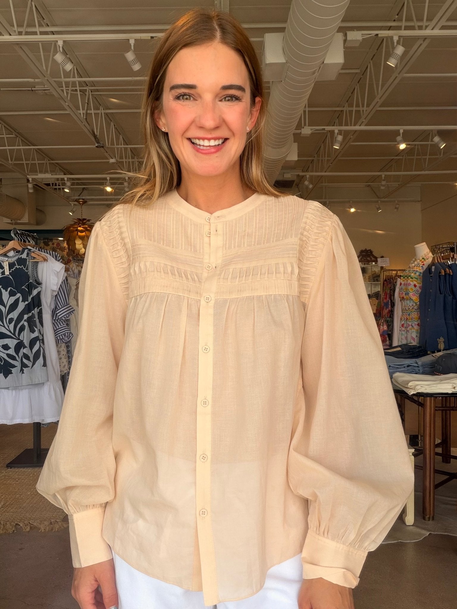 Giving the Most Pintuck Shirt - Elle Maxine